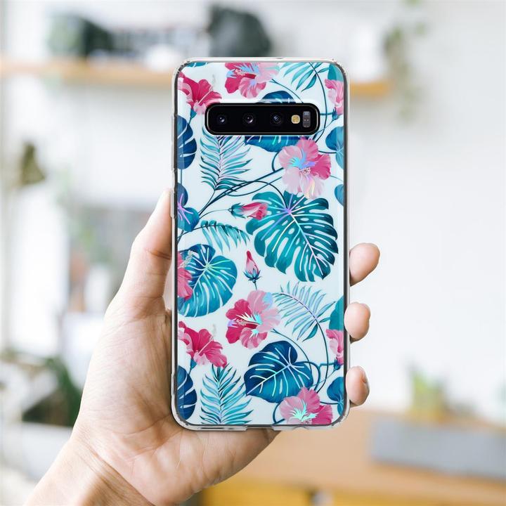 Produktbild Cadorabo IMD TPU Bunte Blumen & Blätter Cover (Samsung Galaxy S10)