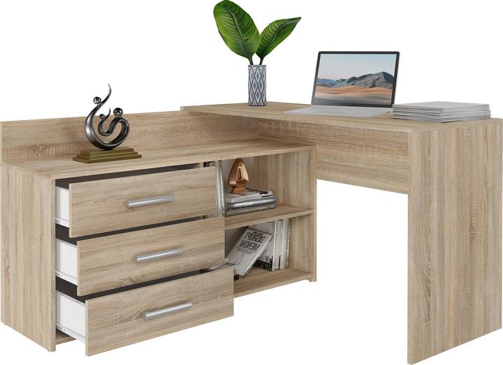 Actual product image Topeshop Biurko narożne + komoda DANY 120x50xH76 sonoma (50 x 120 x 76 cm)