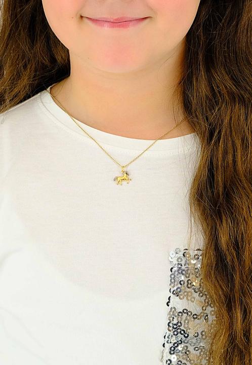 Actual product image Muau Pendant horse bicolor yellow/white gold 750, 16x15mm (750, White gold, 18K yellow gold)