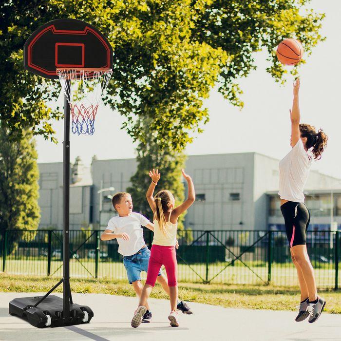 Produktbild Swisshandel24 Basketballkorb mit Ständer Outdoor höhenverstellbar Basketballständer mit Rädern 195-250 cm geeignet