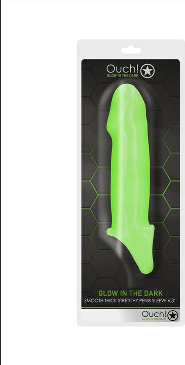 Actual product image Ouch! Smooth Thick Stretchy Penis Sleeve - Glow in the Dark