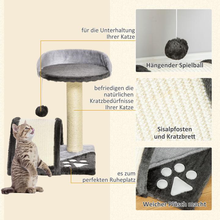 Actual product image PawHut Cat tree with plush (44 cm, Grey)