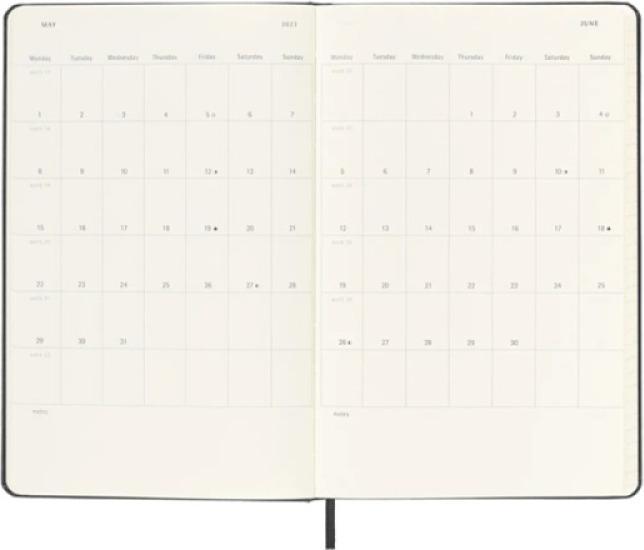 Actual product image Moleskine Weekly calendar (A5, English)