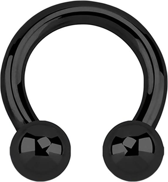 Image du produit Star Piercing Circular Barbell femelle noir avec deux billes (sans laiton, Acier chirurgical 316L)