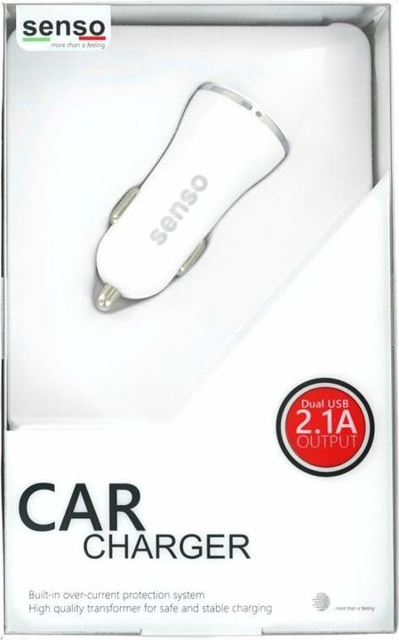 Image du produit Senso Chargeur de voiture 2x USB 2.1A blanc