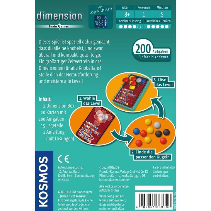 Actual product image Kosmos Dimension Brain Games (German)