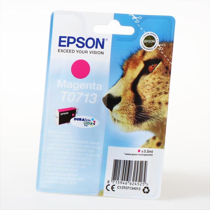 Immagine prodotto Epson T0713 Inchiostro ghepardo, anti-sbavature e impermeabile (confezione singola) magenta (M)