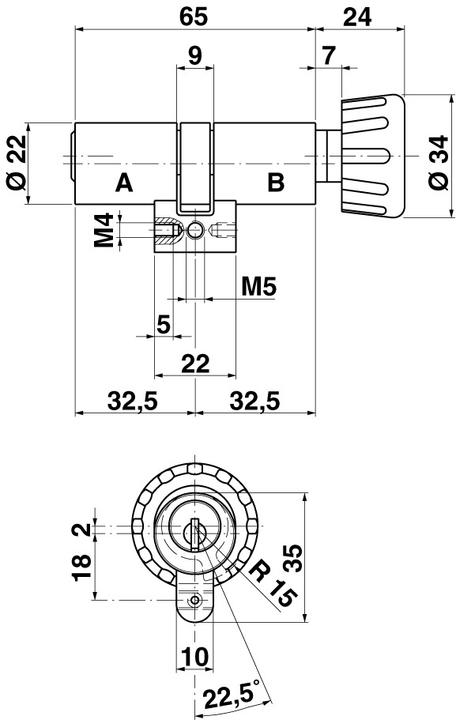 Actual product image Kaba Rotary knob cylinder (Profile cylinder)