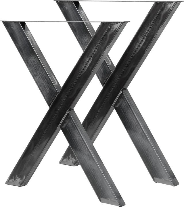 Wiltec Table legs set X-profile 72x60cm lacquered steel table runners Table frame