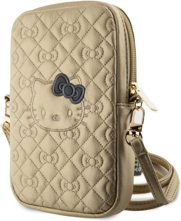 Immagine prodotto Hello Kitty Custodia a tracolla in pelle PU Qulited - oro (Apple iPhone 16)