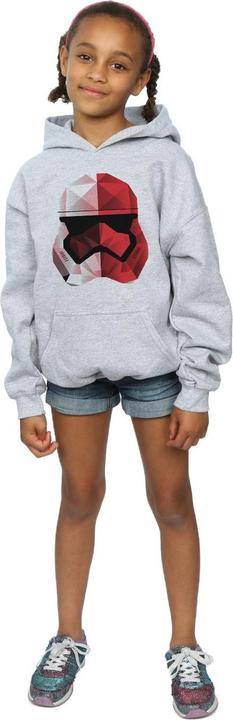 Actual product image Star Wars Girls The Last Jedi Stormtrooper Red Cubist Helmet Hoodie (152, 158)