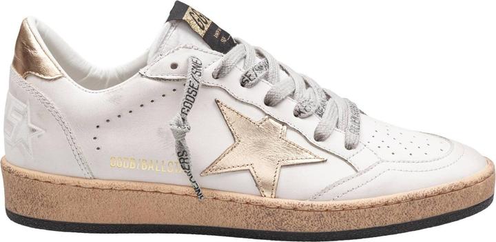 Actual product image Golden Goose ballstar sneakers in white and gold leather (42)