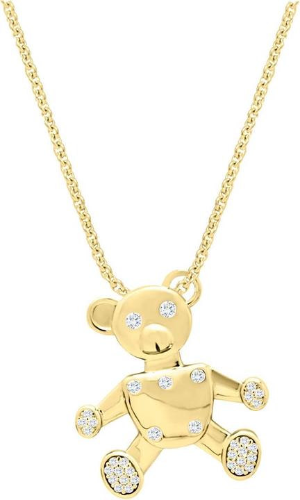 Image du produit Candy Collier Ours en peluche, argent sterling 925, plaqué or (Argent massif de 925, Argent sterling 925, Plaqué or 18k, 38 - 41 cm)