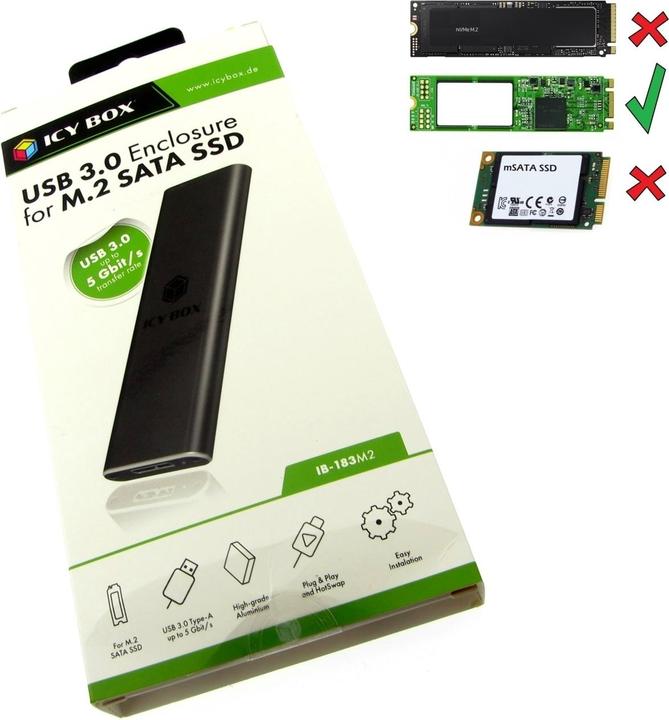 Produktbild Icy Box Ib-183m2 (M.2 2280, M.2 2260, M.2 2242)