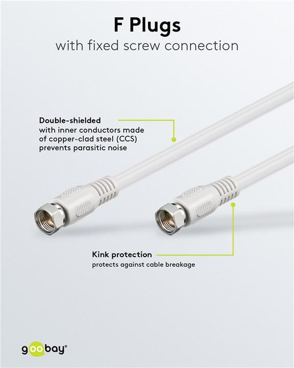 Produktbild Goobay SAT Antennenkabel 80 dB, 2x geschirmt (80 dB, Antennenkabel)