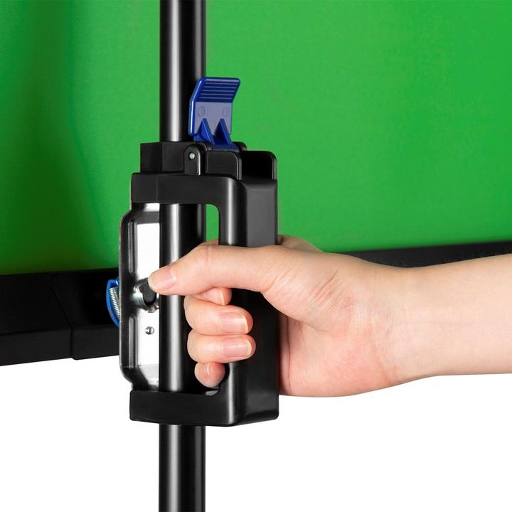 Actual product image Maclean Stand Green screen on parking lot, 92", 150x180cm, adjustable height, MC-931 (92", 4:3)