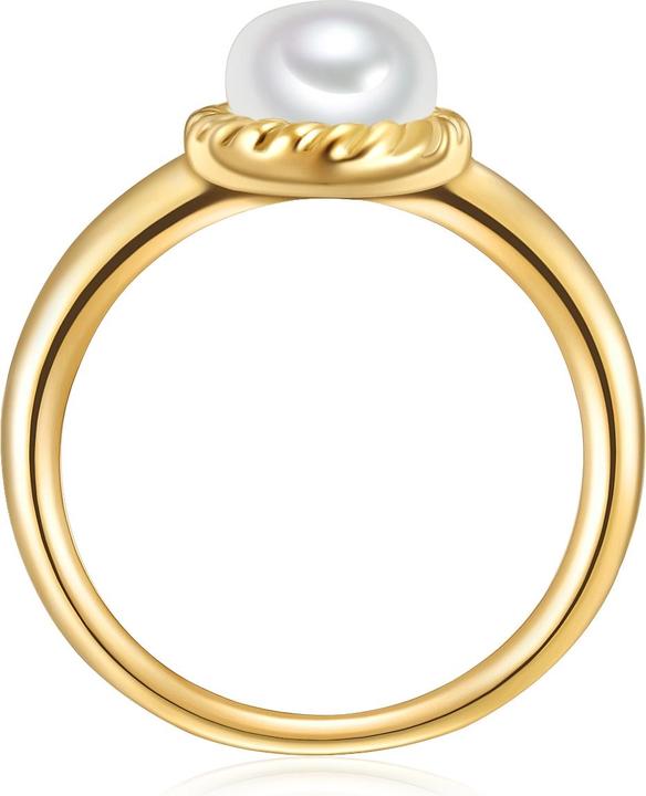 Immagine prodotto Valero Pearls Donna Argento 925 Cubic Zirconia Perla d'acqua dolce coltivata Oro giallo - 32328 (56, 925 Argento)