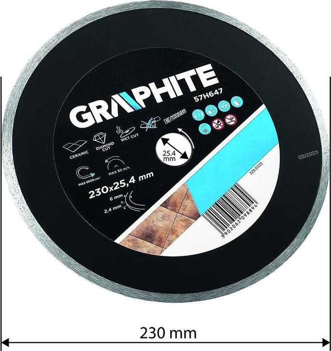 Graphite Diamanttrennscheibe 230 x 25,4 mm massiv für 59G891
