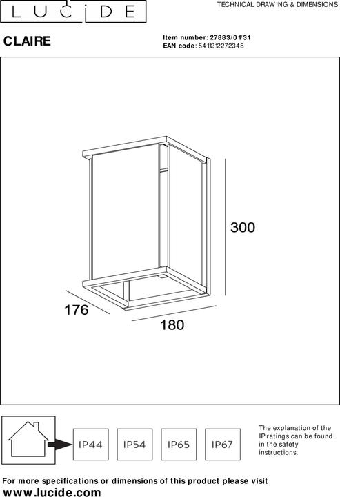 Produktbild Lucide Claire (E27, IP54)