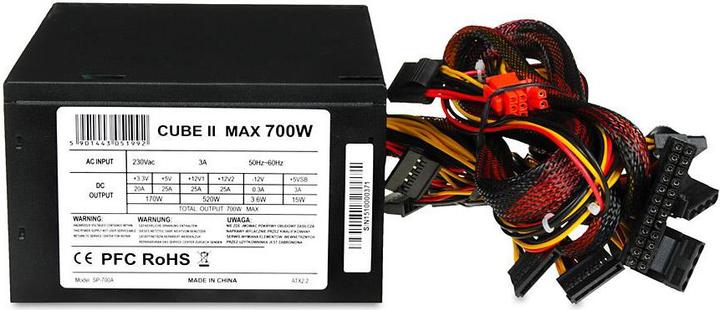 Immagine prodotto iBox Alimentatore CUBE II 700W APFC 12CM FAN Juodas EDITION (700 W)