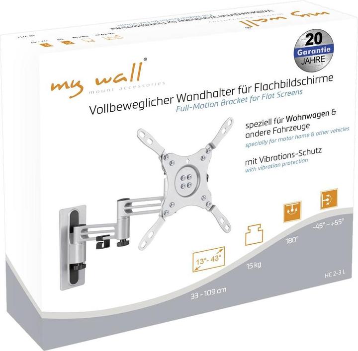 Produktbild myWall My Wall HC2-3L TV-Wandhalterung Integrierte Wasserwaage 33 cm (13") - 109,2 cm ( (Wand, 43", 15 kg)