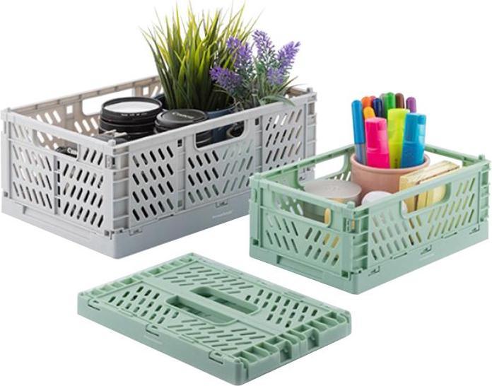 Actual product image InnovaGoods 3x stackable and foldable storage boxes (20 x 15 x 9 cm, 30 x 20 x 12 cm)