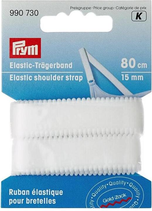 Immagine prodotto Prym Nastro portante elastico, bianco 15 mm, cartoncino 0,8 m