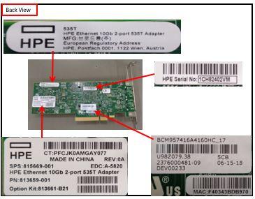 Produktbild HPE Netzwerkkarte 535T, 2-port 10GB RJ45 (PCI-E x8)