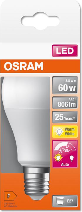 Produktbild Osram 4099854040092 LED EEK F (A - G) E27 8.8 W = 60 W Warmweiss (Ø x H) 60 mm x (E27, 8.80 W, 806 lm, 1 x, F)