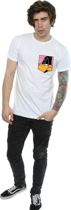 Produktbild Looney Tunes Daffy Duck Face Faux Pocket TShirt (3XL)