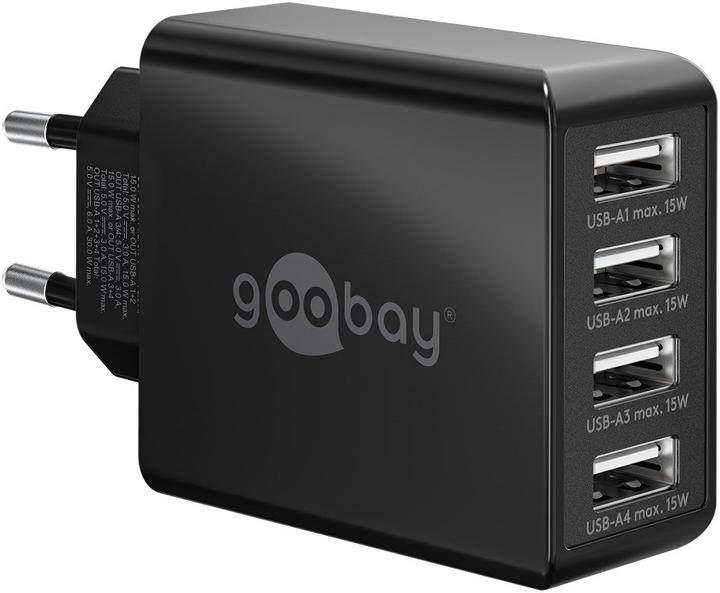 Actual product image Goobay 4 Port USB A charger (30 W)