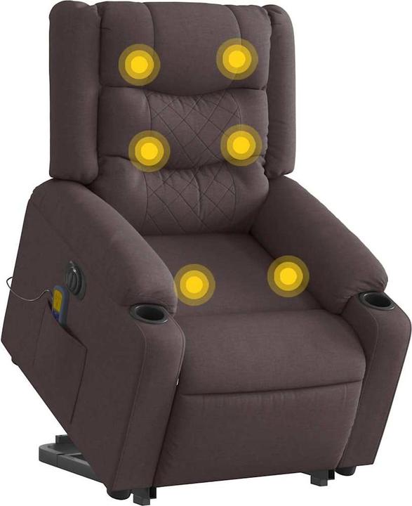 Actual product image VidaXL Electric massage chair with stand-up aid dark brown fabric