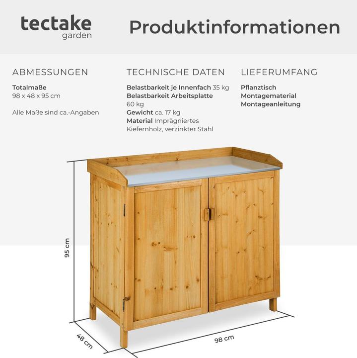 Actual product image tectake Garden storage bench