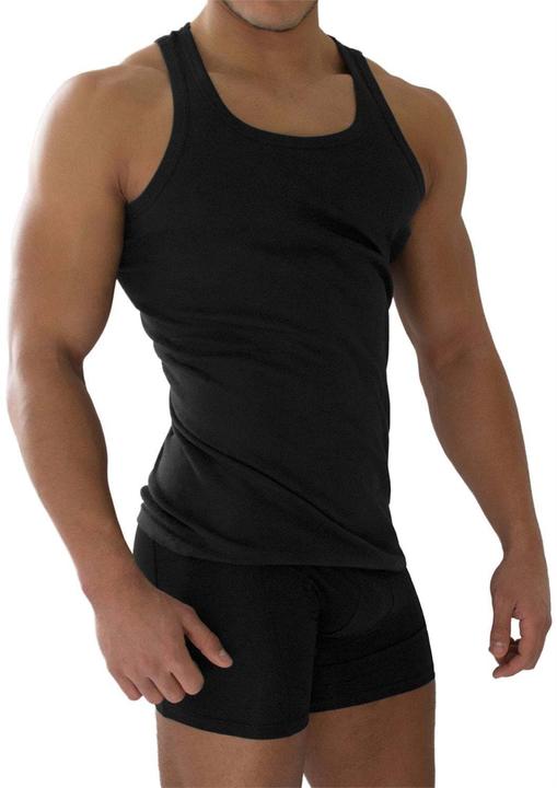 Produktbild Normani 4 Stück Herren-Unterhemd Feinripp Schwarz (4XL)