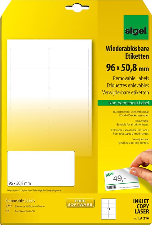 Image du produit Sigel Étiquettes repositionnables