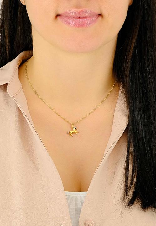 Actual product image Muau Pendant horse bicolor yellow/white gold 750, 16x15mm (750, White gold, 18K yellow gold)