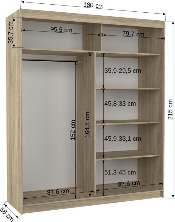 Produktbild ADRK Furniture Arizona (180 x 58 x 215 cm)
