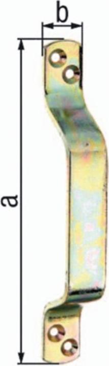 Produktbild GAH Torgriff Länge 170 mm Breite 20 mm Stahl galvanisch gelb verzinkt Anzahl Löcher 4