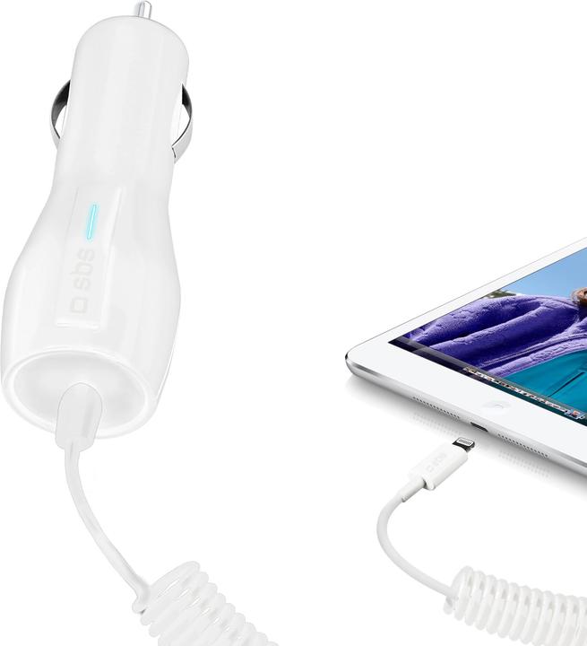 Actual product image SBS Car charger for iPad and iPhone with Lightning connector 2.100 mAh