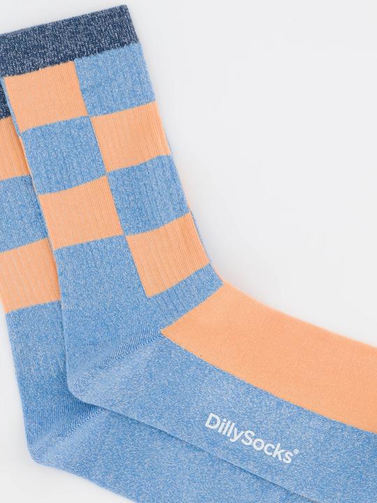 Produktbild DillySocks Socken "Premium glitzy pastel chess" hellblau (Einzelpack, 35 - 38)