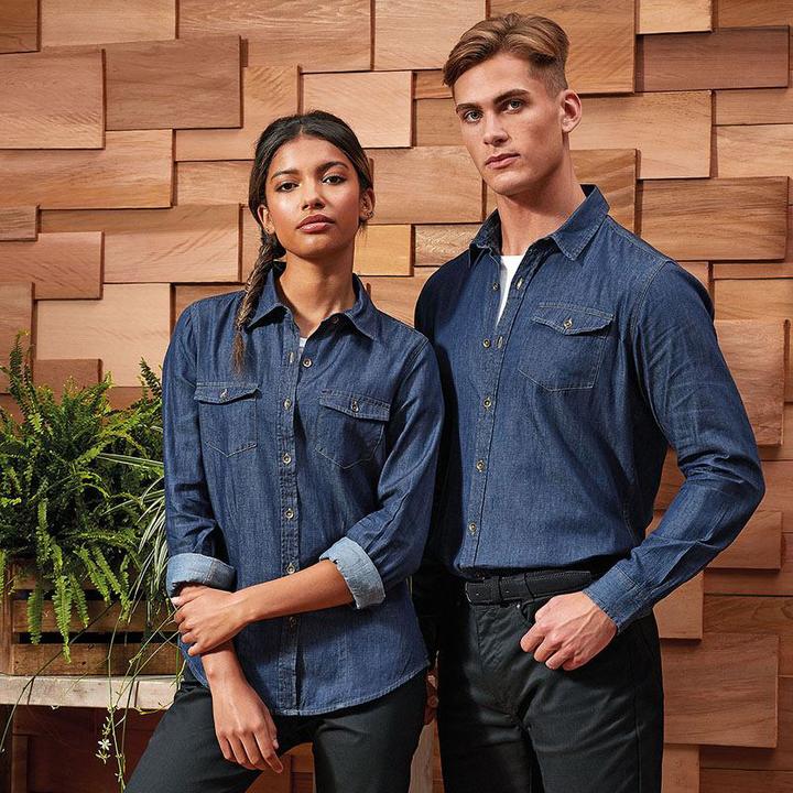 Immagine prodotto Premier Camicia a maniche lunghe con cuciture in denim (L)