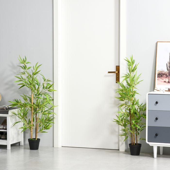 Actual product image Swisshandel24 Artificial Bamboo Artificial Plant Decoration Artificial Tree Decoration 120cm (120 cm)