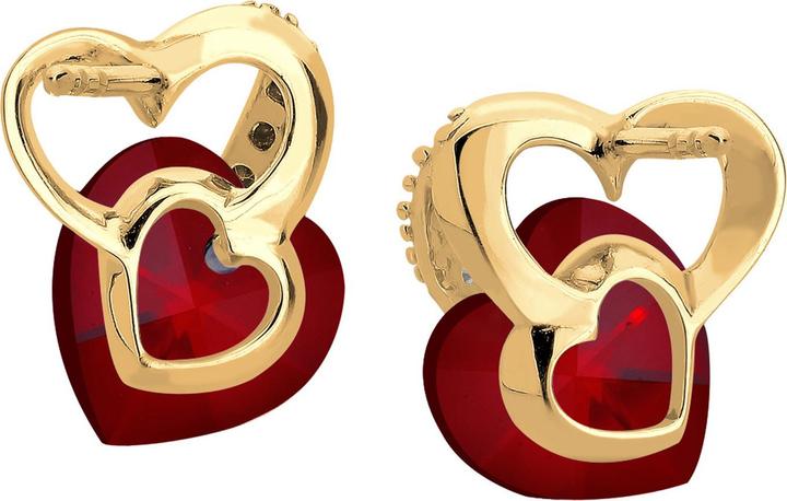 Image du produit Elli Boucles d'oreilles coeur amour cristaux 925 argent Honey (Argent sterling 925, Cristal de verre)