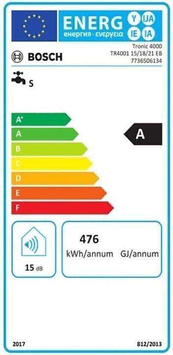 Label énergétique Bosch Home Comfort Tronic 4000