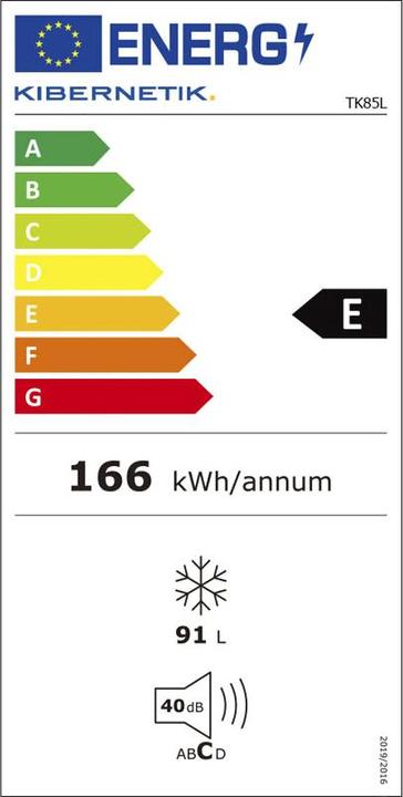 Energy Label Kibernetik Freezer FSP 85L E (Stand-alone, 91 l)