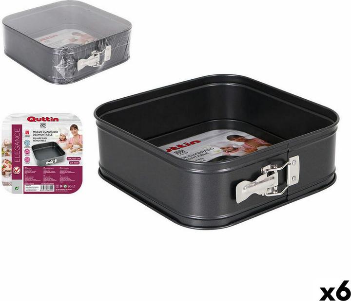 Quttin Kuchenspringform Kohlenstoffstahl Schwarz 24 x 24 x 8 cm (6 Stück)