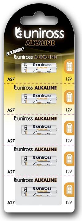 Actual product image Uniross U5A27 (5 pcs., A27, 22 mAh)
