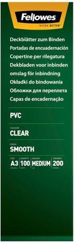 Actual product image Fellowes PVC cover sheets (A3, 200 micron)