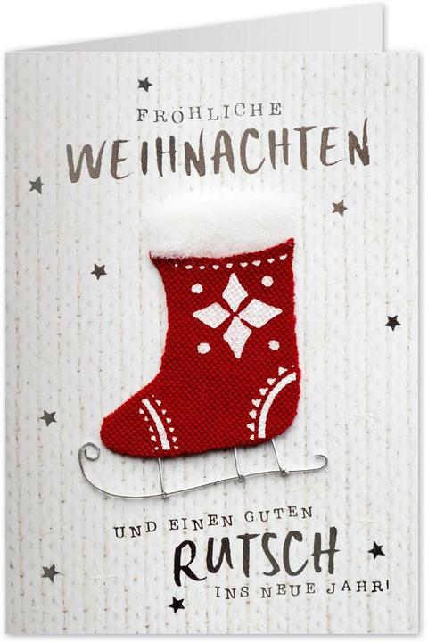 Produktbild Sheepworld Weihnachtskarte Strick Eislaufen 11 x 16 cm (1 Stk.)