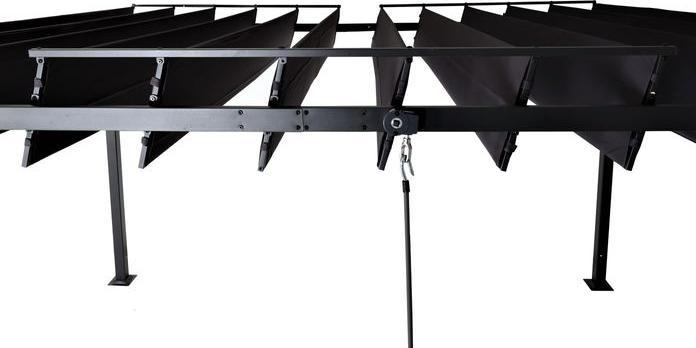 Immagine prodotto Mendler Pergola HWC-L40, padiglione a doghe, telaio in alluminio da 8 cm tessuto/tessuto, 3x4m antracite (388 cm, 295 cm)